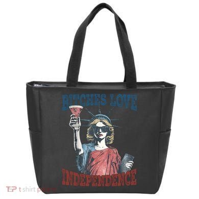 Retro Bitches Love Independence Funny Tote Bag