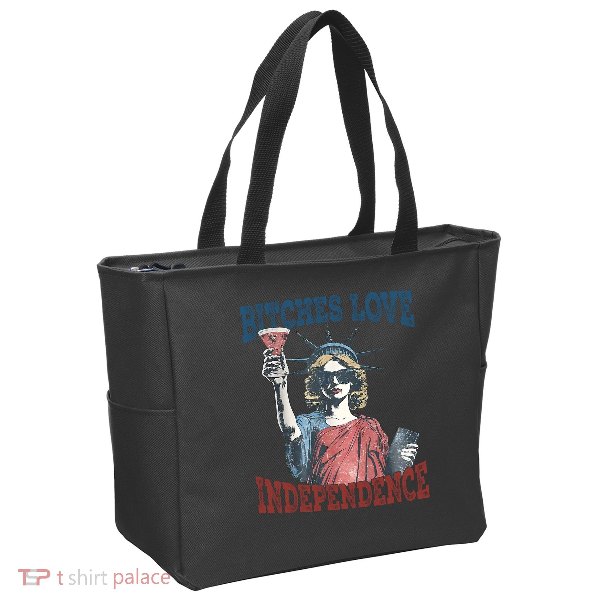 Retro Bitches Love Independence Funny Tote Bag