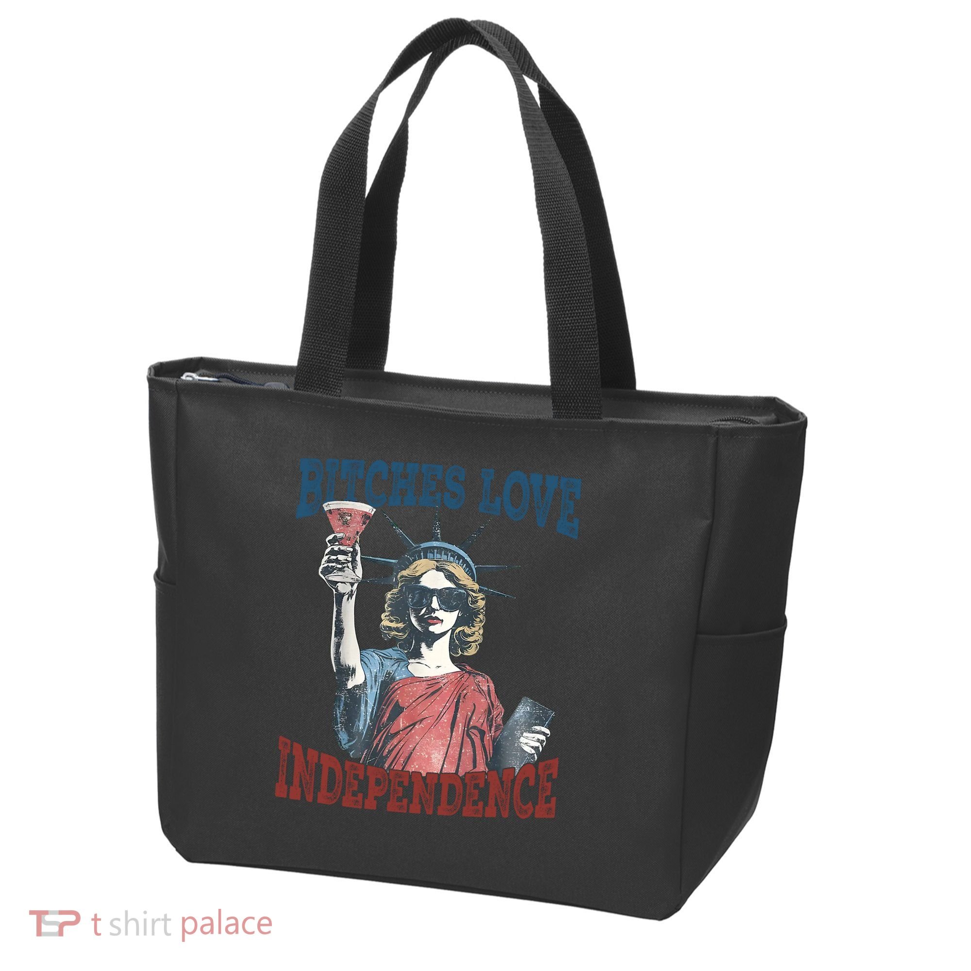 Retro Bitches Love Independence Funny Tote Bag