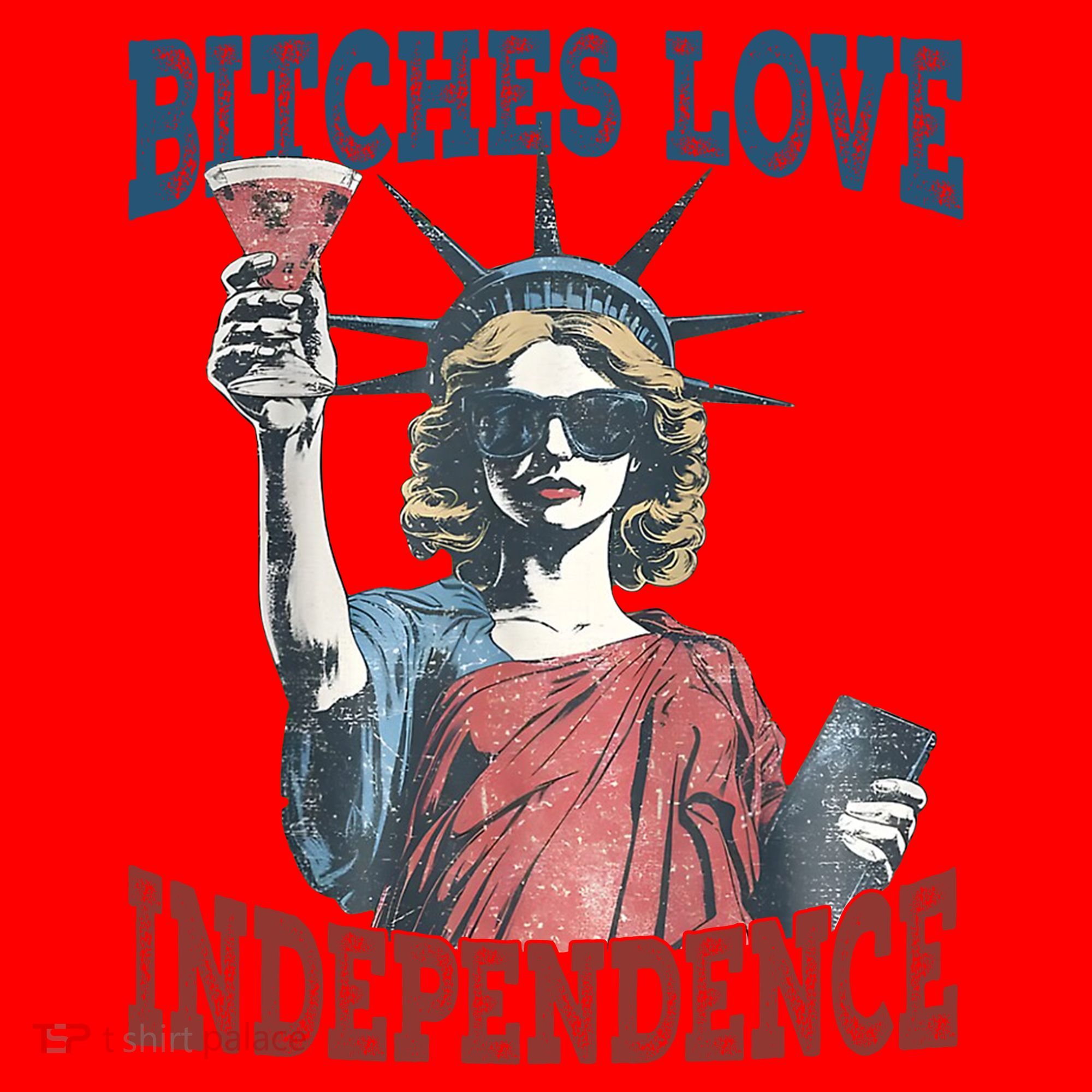 Retro Bitches Love Independence Funny Santa Hat