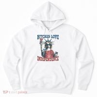 Retro Bitches Love Independence Funny Hoodie thumb 0