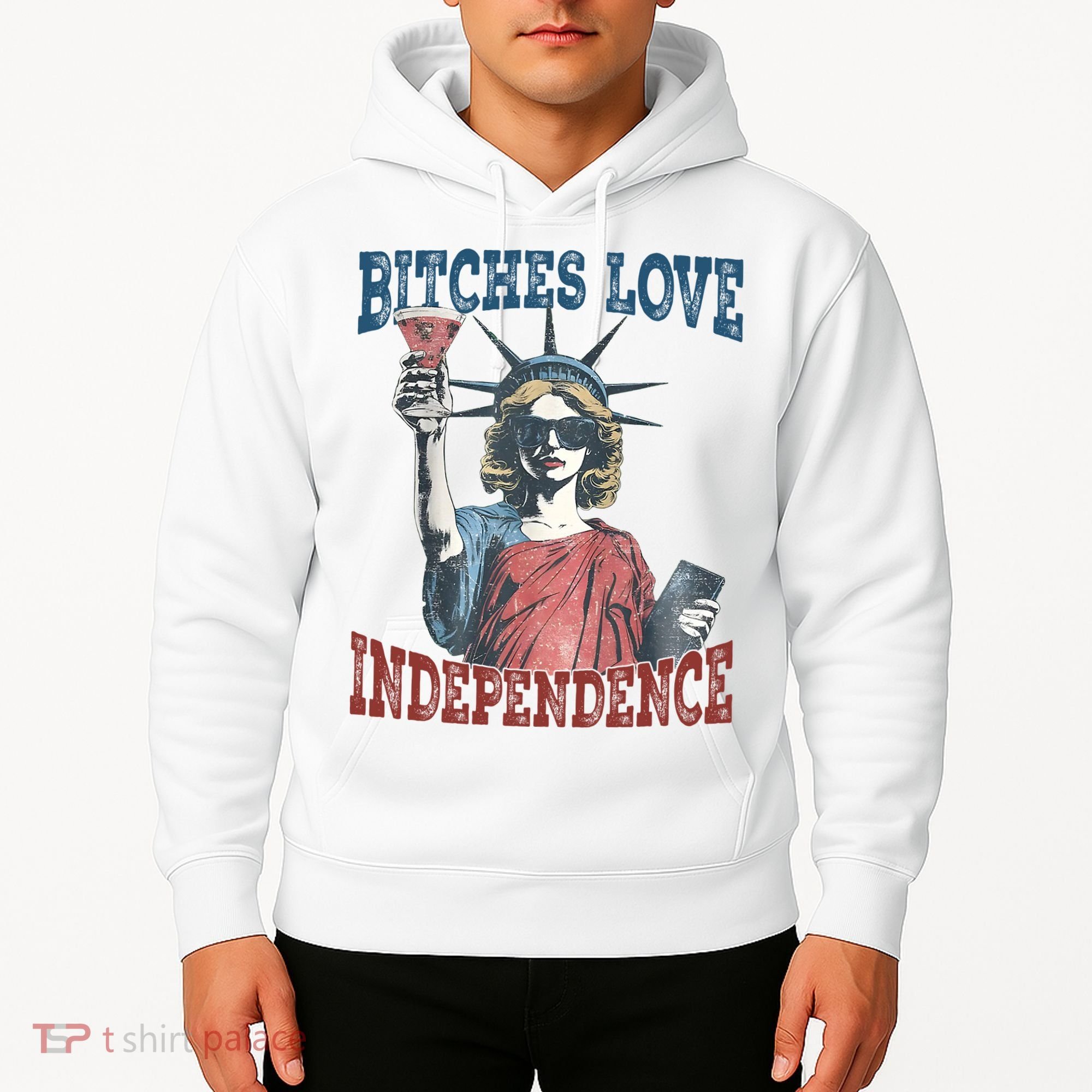 Retro Bitches Love Independence Funny Hoodie