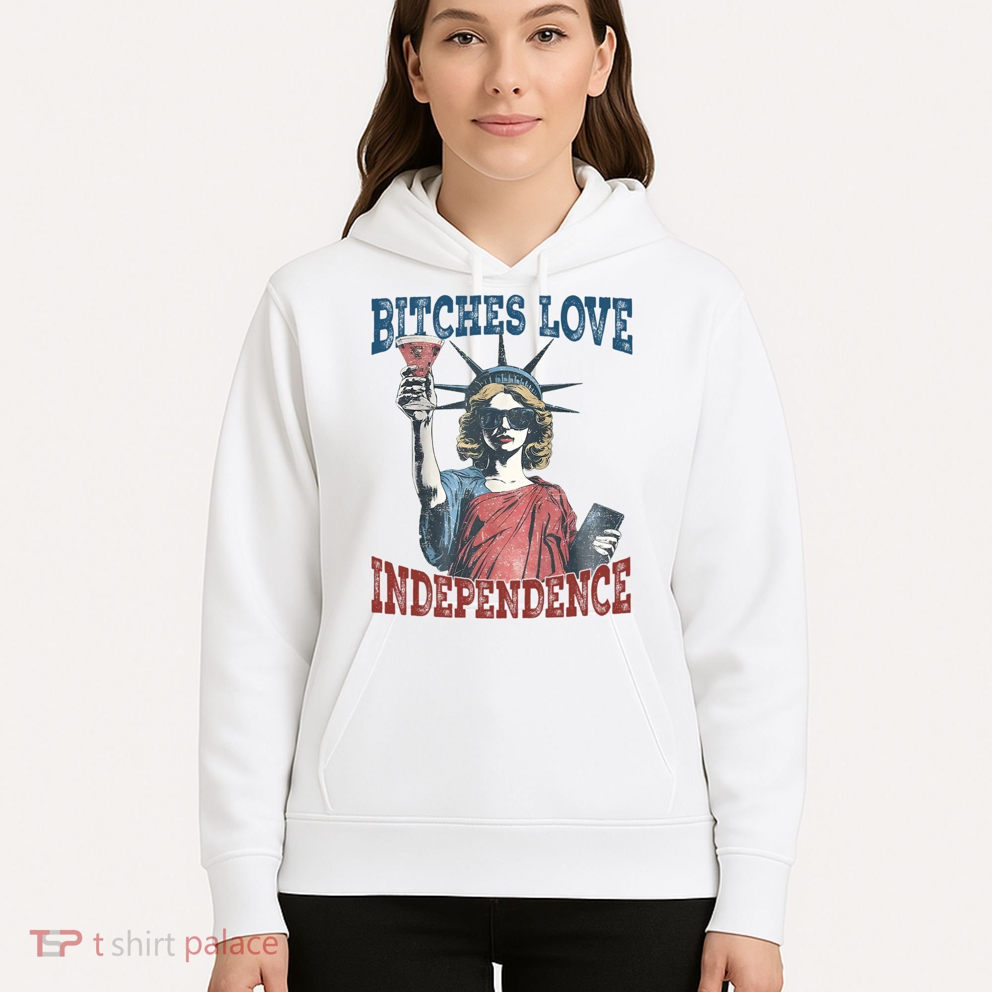 Retro Bitches Love Independence Funny Hoodie
