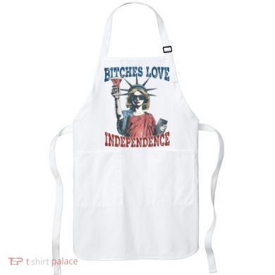 Retro Bitches Love Independence Funny Apron