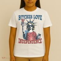 Retro Bitches Love Independence Funny T-Shirt thumb 4