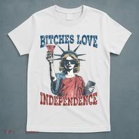 Retro Bitches Love Independence Funny T-Shirt thumb 5