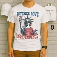 Retro Bitches Love Independence Funny T-Shirt thumb 6