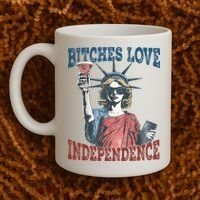 Retro Bitches Love Independence Funny Coffee Mug thumb 2