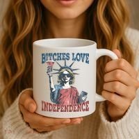 Retro Bitches Love Independence Funny Coffee Mug thumb 3