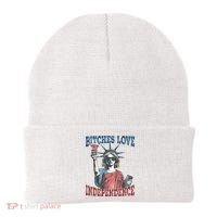 Retro Bitches Love Independence Funny Beanie thumb 0