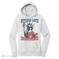 Retro Bitches Love Independence Funny Women's Hoodie thumb 0