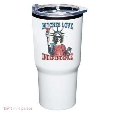 Retro Bitches Love Independence Funny Tumbler