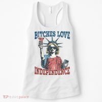 Retro Bitches Love Independence Funny Women's Tank Top thumb 0
