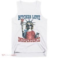 Retro Bitches Love Independence Funny Tank Top thumb 0