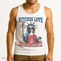 Retro Bitches Love Independence Funny Tank Top thumb 3