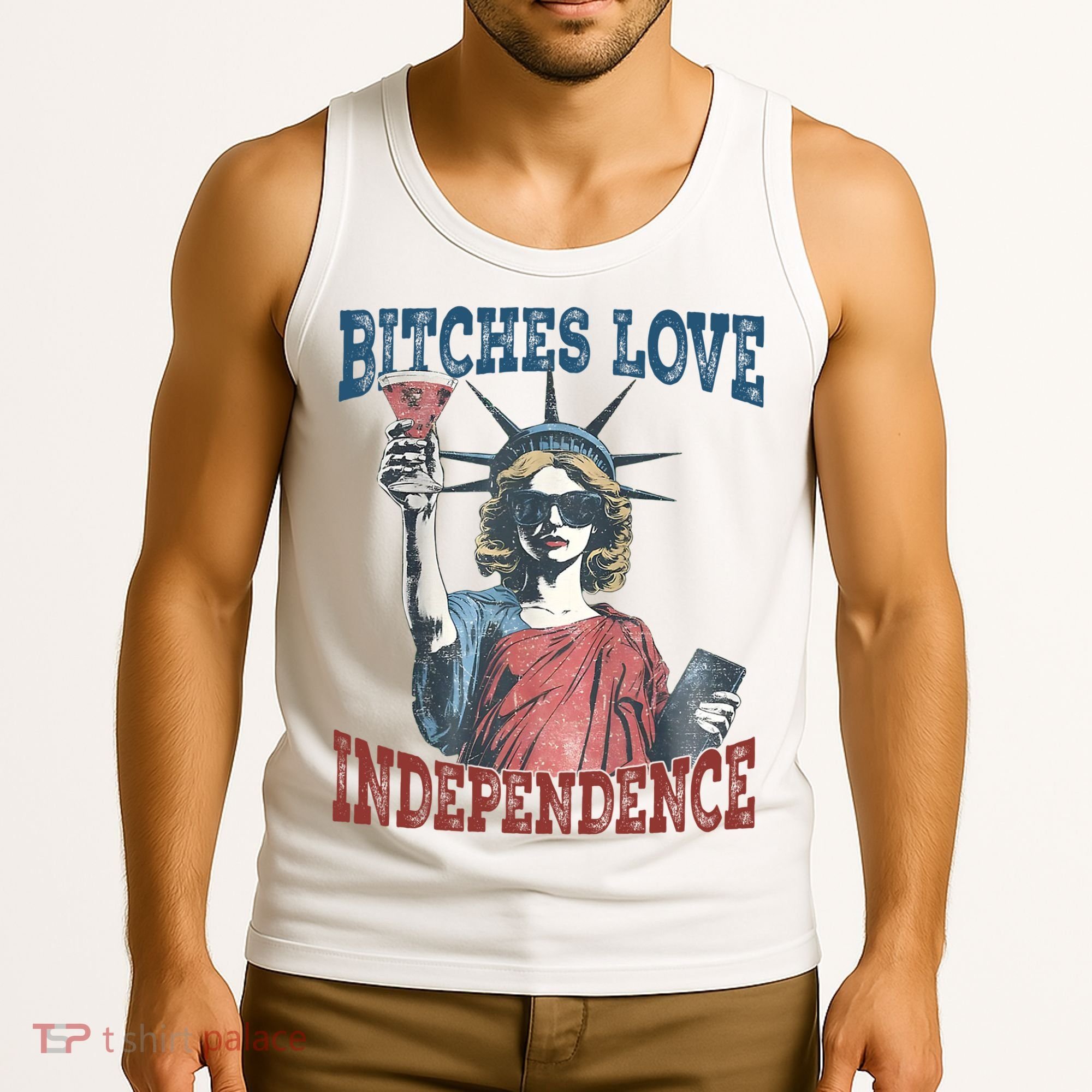 Retro Bitches Love Independence Funny Tank Top