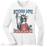 Retro Bitches Love Independence Funny Women's Long Sleeve Shirt thumb 0