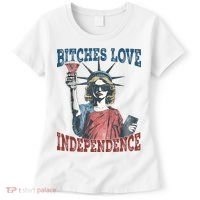 Retro Bitches Love Independence Funny Women's T-Shirt thumb 0