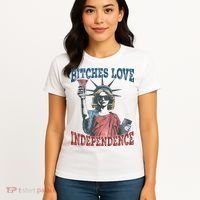 Retro Bitches Love Independence Funny Women's T-Shirt thumb 4