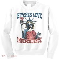 Retro Bitches Love Independence Funny Kids Sweatshirt thumb 0