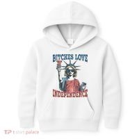 Retro Bitches Love Independence Funny Kids Hoodie thumb 0