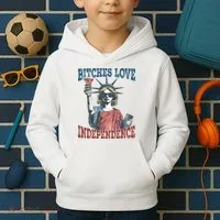 Retro Bitches Love Independence Funny Kids Hoodie thumb 2