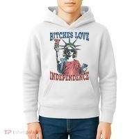 Retro Bitches Love Independence Funny Kids Hoodie thumb 4