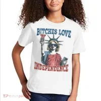 Retro Bitches Love Independence Funny Kids T-Shirt thumb 2