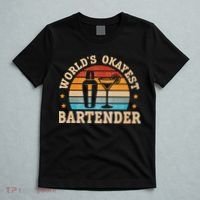 Retro Barkeeper Motiv Worlds Okayest Bartender T-Shirt thumb 5