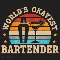 Retro Barkeeper Motiv Worlds Okayest Bartender Beanie thumb 2