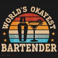 Retro Barkeeper Motiv Worlds Okayest Bartender Women's Hoodie thumb 2