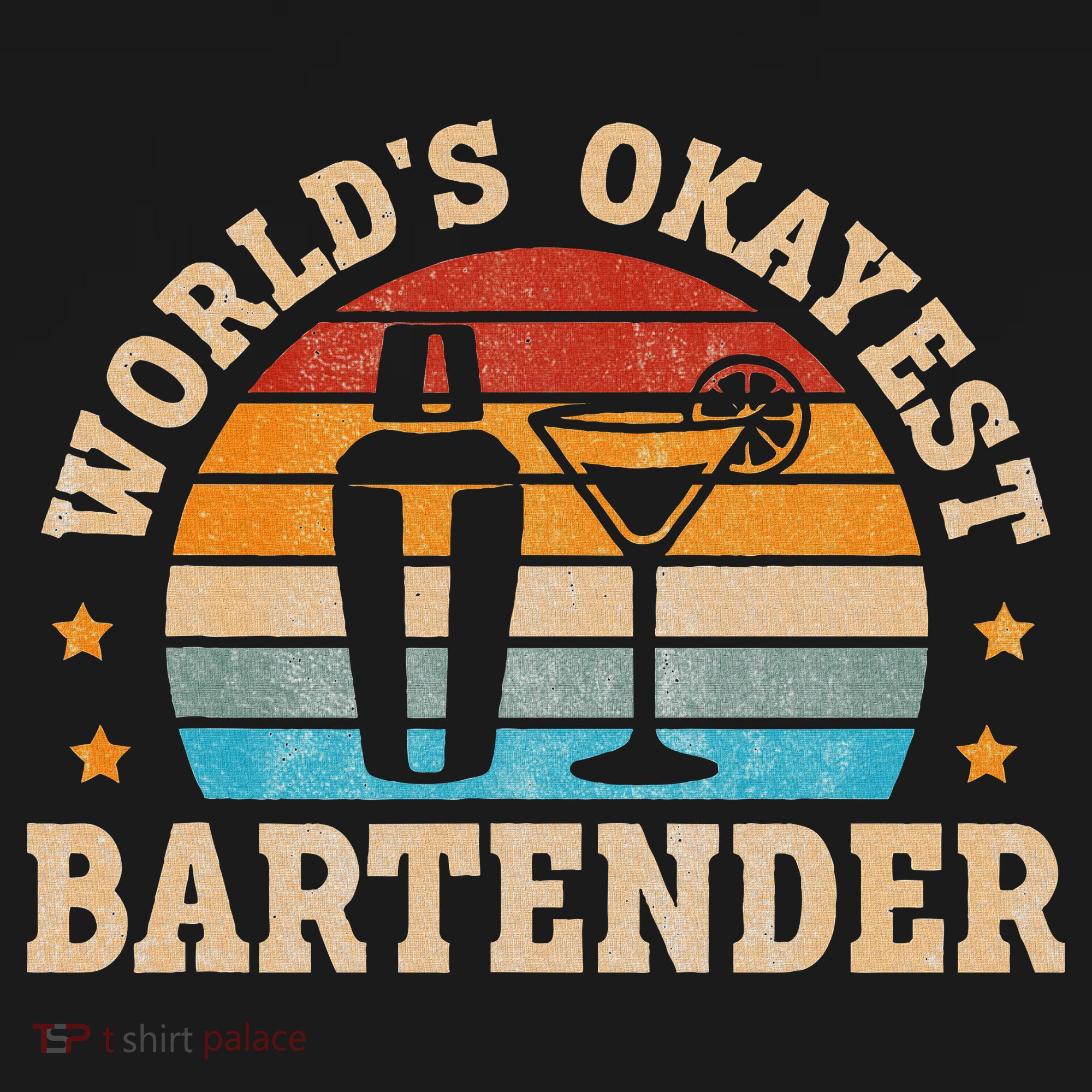 Retro Barkeeper Motiv Worlds Okayest Bartender Women's Hoodie