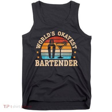 Retro Barkeeper Motiv Worlds Okayest Bartender Tank Top