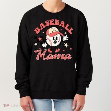 Retro Baseball Mama Hat Checkered Women's Sweatshirt
