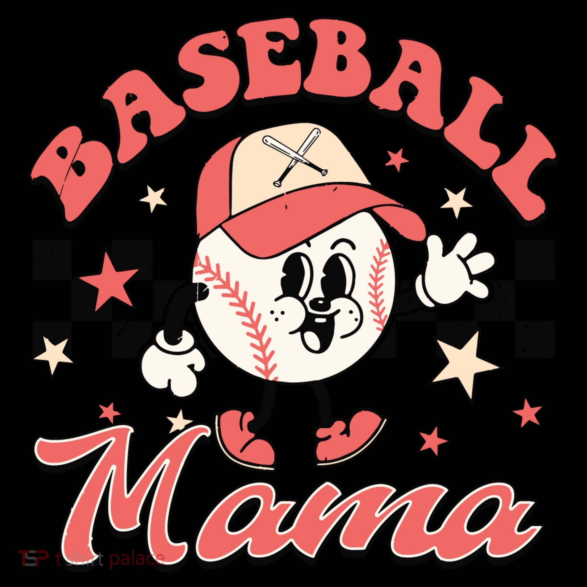 Retro Baseball Mama Hat Checkered Coaster