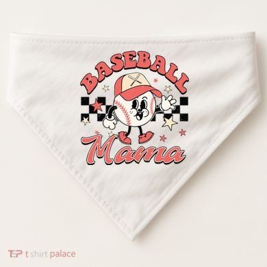Retro Baseball Mama Hat Checkered USA-Made Doggie Bandana