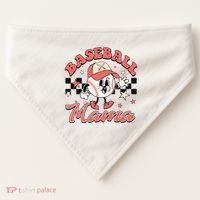 Retro Baseball Mama Hat Checkered USA-Made Doggie Bandana thumb 0