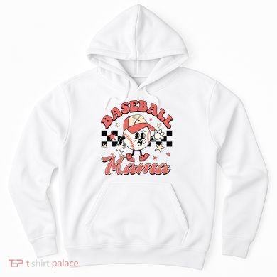 Retro Baseball Mama Hat Checkered Hoodie