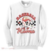 Retro Baseball Mama Hat Checkered Sweatshirt thumb 0