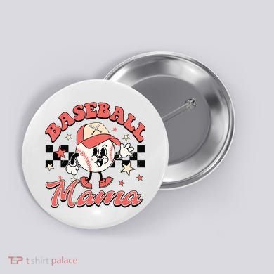 Retro Baseball Mama Hat Checkered Button