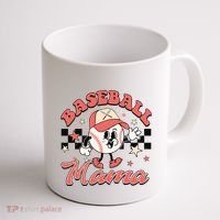Retro Baseball Mama Hat Checkered Coffee Mug thumb 1