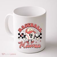 Retro Baseball Mama Hat Checkered Coffee Mug thumb 0
