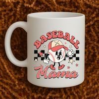 Retro Baseball Mama Hat Checkered Coffee Mug thumb 2