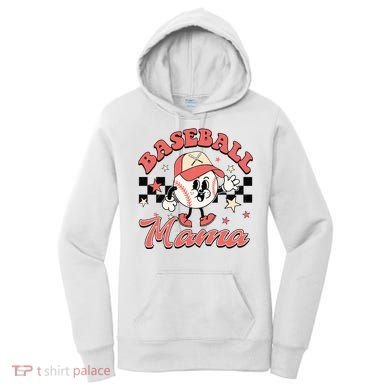 Retro Baseball Mama Hat Checkered Women's Hoodie