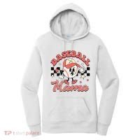 Retro Baseball Mama Hat Checkered Women's Hoodie thumb 0