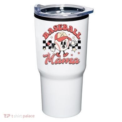 Retro Baseball Mama Hat Checkered Tumbler