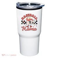 Retro Baseball Mama Hat Checkered Tumbler thumb 0