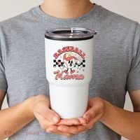 Retro Baseball Mama Hat Checkered Tumbler thumb 2