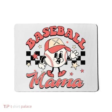 Retro Baseball Mama Hat Checkered Mousepad
