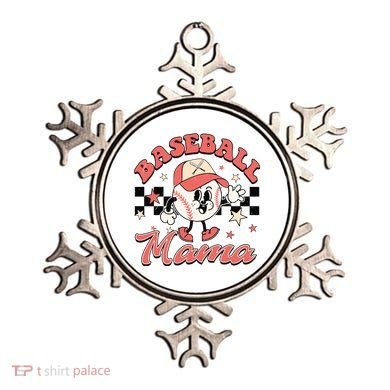 Retro Baseball Mama Hat Checkered Ornament